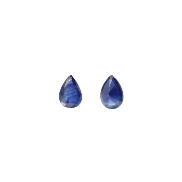 Zaffiro naturale incastonato, taglio a pera 5x7mm x 1pz