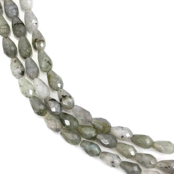 Labradorite goutte facetté 6x9mm x 40cm