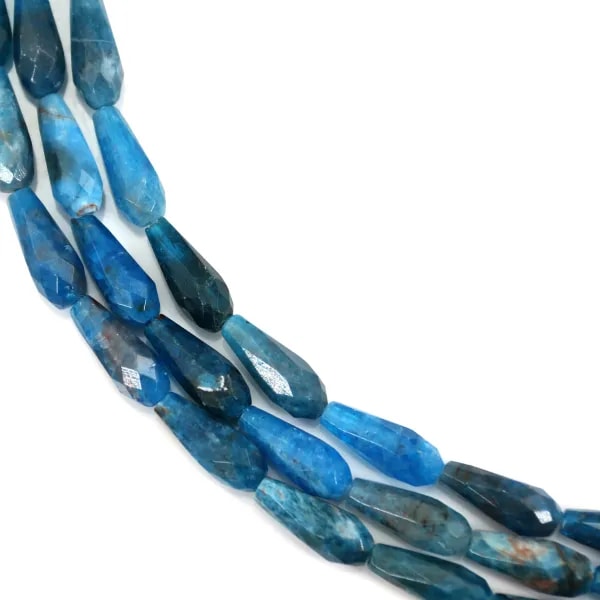 Faceted drop-shaped apatite 6x16mm x 40cm