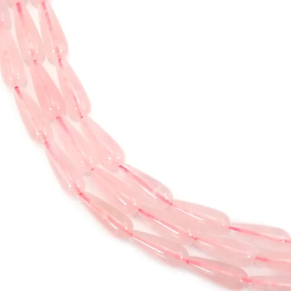 Cuarzo rosa gota 6x16mm x 39cm
