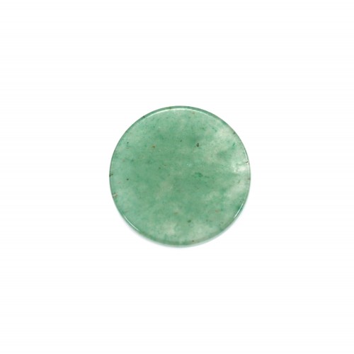 Cabochão de aventurina, redondo e plano, 12mm x 2 peças.