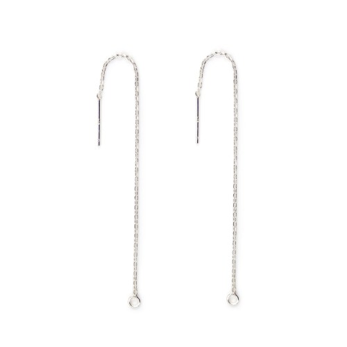 Catena per orecchio forzat rettangolare 1.0x85mm - Argento 925 x 2 pezzi