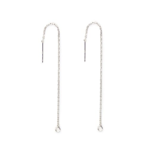 Rectangular cable chain ear cuff 1.0x85mm - Sterling Silver x 2pcs