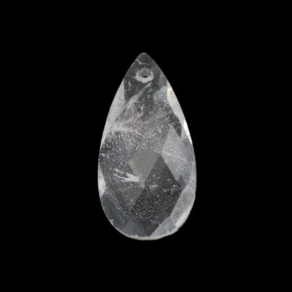 Pendente in cristallo di rocca a goccia sfaccettato 13x25mm x 1pz