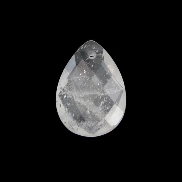 Pendente in cristallo di rocca a goccia sfaccettato 13x18mm x 1pz