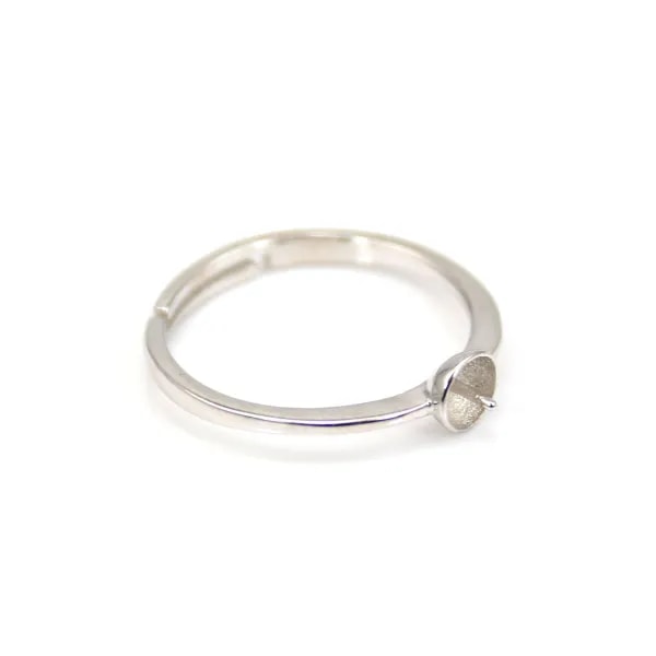 Anello regolabile sottile per semi percée - Argento 925 rodio x 1pc