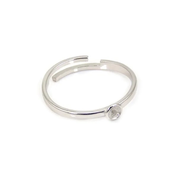 Bague réglable simple pour semi percée - Argent 925 rhodié x 1pc
