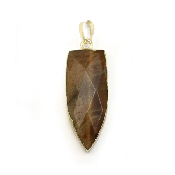 Anhänger aus Tigerauge, in Form eines spitz zulaufenden Tropfens, 14 * 36mm x 1 Stück