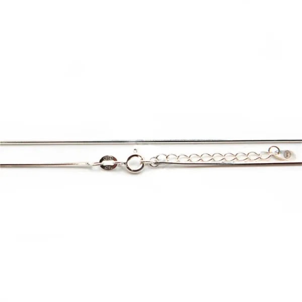 Serpentine faceted chain in 925 silver 0.9mm x 45cm