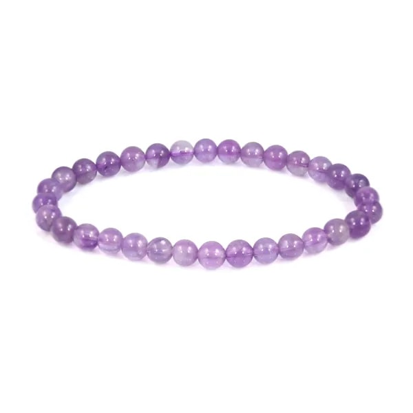 Pulsera Amatista redonda 6mm - Elástica x 1ud
