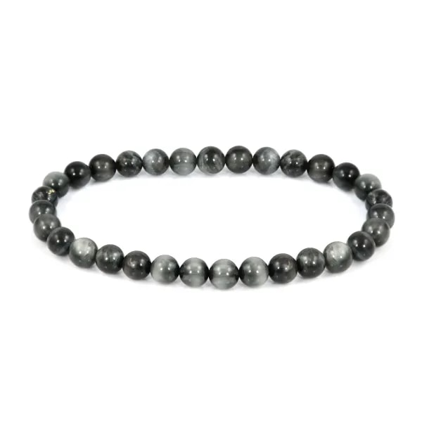 Pulsera Ojo de Águila redonda 6mm - Elástico x 1ud