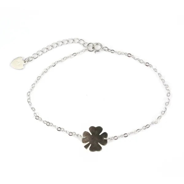 Bracelet argent 925 nacre blanc fleur de 4 herbres