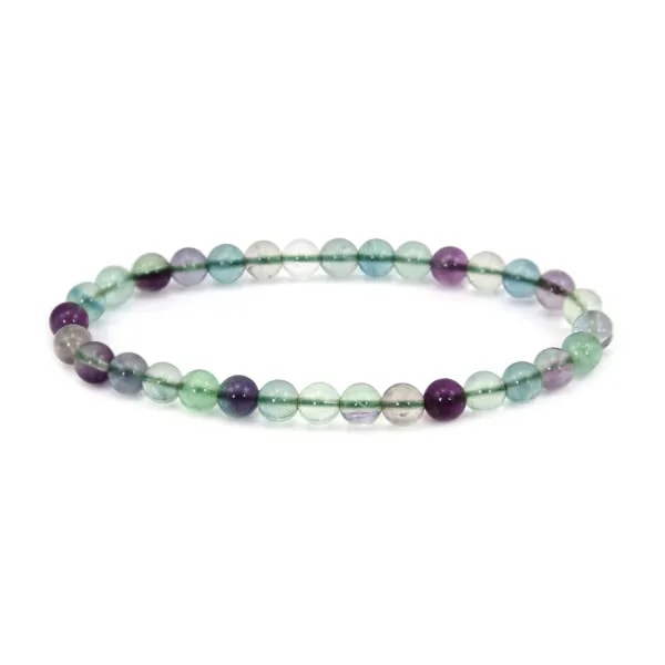 Pulsera Fluorita redonda 6mm - Elástico x 1ud.