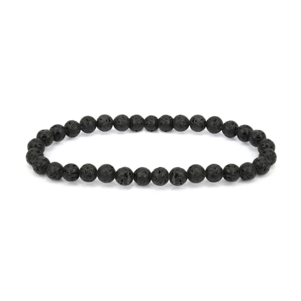 Bracelet Pierre de Lave rond 6mm - Elastique x 1pc
