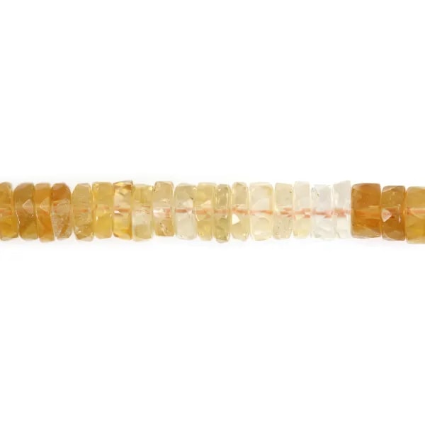 Faceted round citrine heishi beads 6-7mm x 40cm