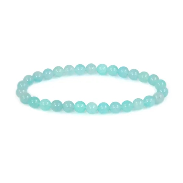 Bracelet Amazonite du Pérou rond 6mm - Elastique x 1pc