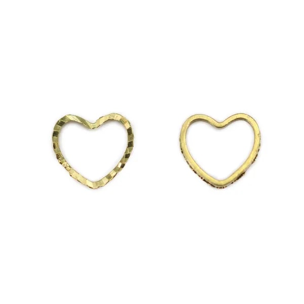 Spacers heart in raw brass 6mm x 20pcs