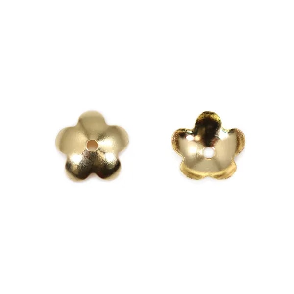 Coupelle flor 6mm - Aço Inoxidável 304 dourado x 10pcs