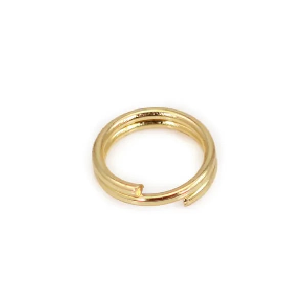 Anéis duplos 7x0.5mm - Aço Inoxidável 304 dourado x 10 peças
