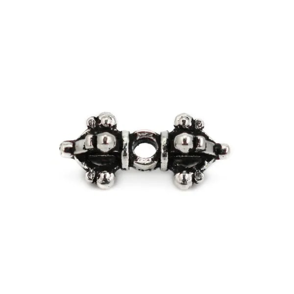 Pérola intercalar étnica 7x15mm - Prata 925 nielada x 1 unid.