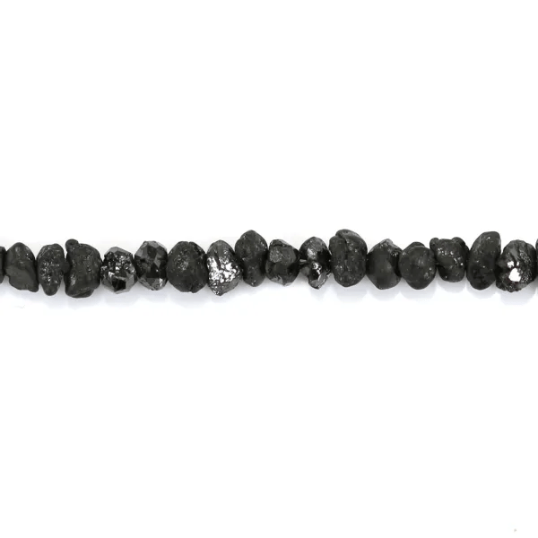 Rough black diamond 3-4mm x 42cm