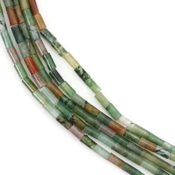 Mehrfarbige Indien-Agate, röhrenförmig 2 * 4mm x 40cm