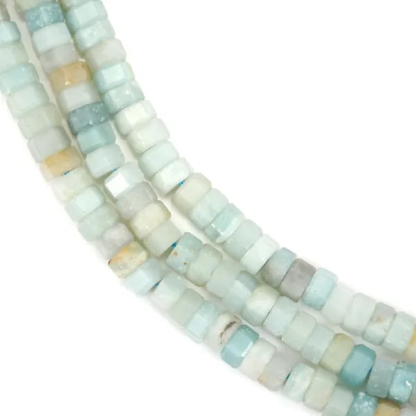 Amazonite rondelle hexagonale facetté 3x6mm x 38cm