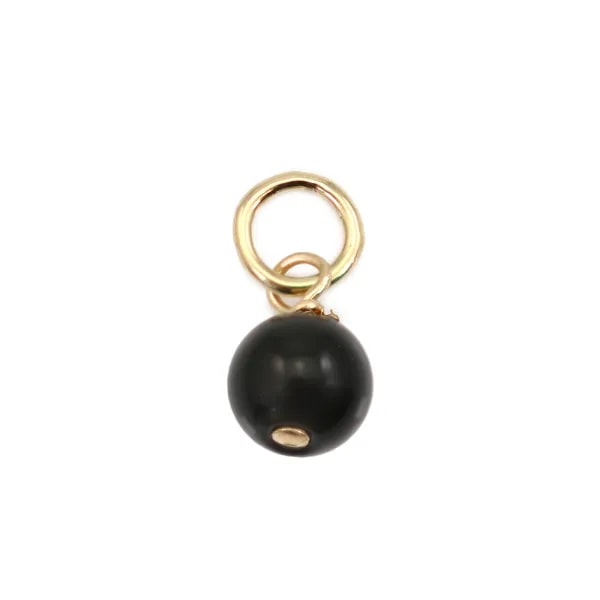 Obsidian-Anhänger rund 4mm - Gold gefüllt x 1 Stück
