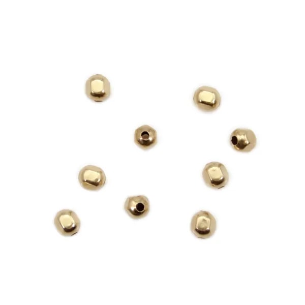 Hexagonal bead 3mm - Gold Filled x 4pcs