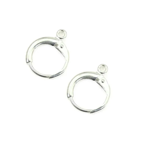 Brinco dorminhoco redondo 12mm - Prata 925 x 2 unidades