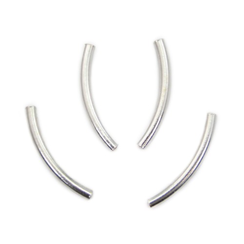 Curved tube 15x1.5mm - Silver 925 x 6pcs