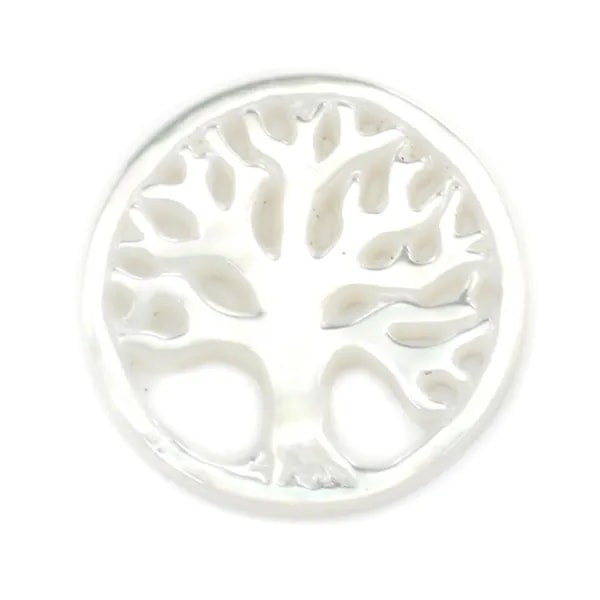 Nácar gris redondo árbol 12mm x 1 pieza