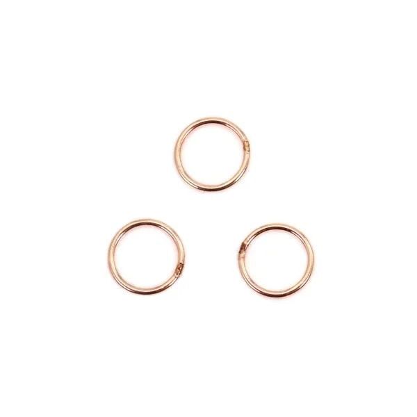 Anillos cerrados de oro relleno de 14 quilates en rosa 0.64x6mm x 10 piezas