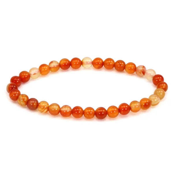Pulseira de Cornalina redonda 6mm - Elástico x 1 unidade