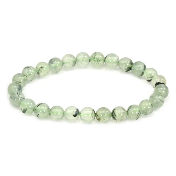 Pulsera de Prehnita redonda de 8 mm - Elástica x 1 ud.
