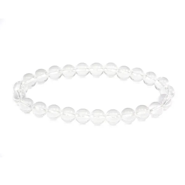 Pulseira de Cristal de Rocha redonda 8mm - Elástico x 1 unid.