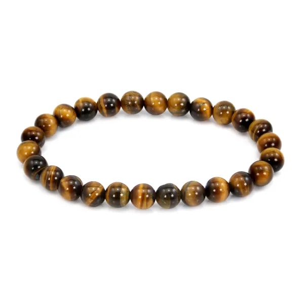 Pulseira Olho de Tigre redonda 8mm - Elástico x 1 unidade