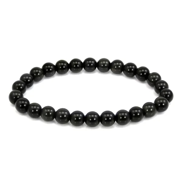 Pulseira Obsidiana redonda 8mm - Elástico x 1 unid.