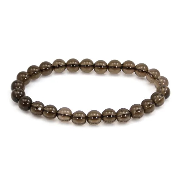 Pulseira de Quartzo fumê redonda 8mm - Elástico x 1 unid.