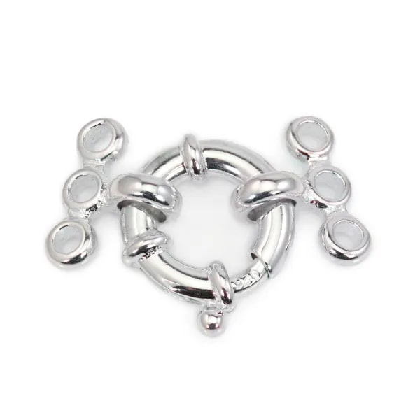 Cierre de resorte 3 filas 12mm - Plata 925 x 1ud