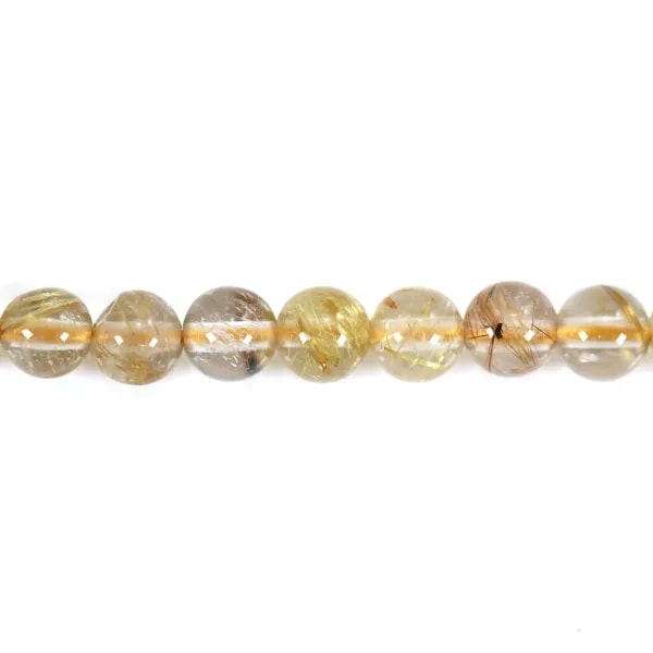 Golden round rutile quartz 4mm x 40cm