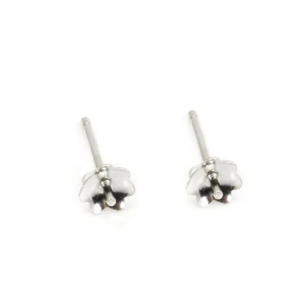 Clous d'oreilles coupelle flor para semi perforada 4.5mm - Plata 925 x 4 uds.