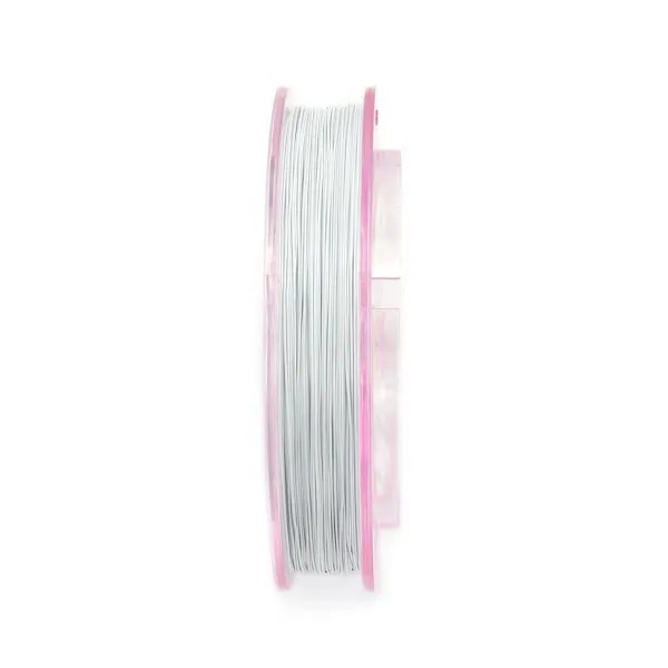 Fio de aço encapado com nylon branco de 7 fios 0.4mm x 100m