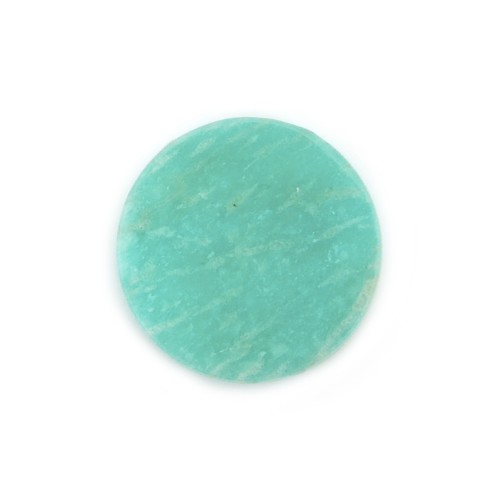 Cabochon Amazonit aus Peru, flach rund, 20mm x 1 Stück.