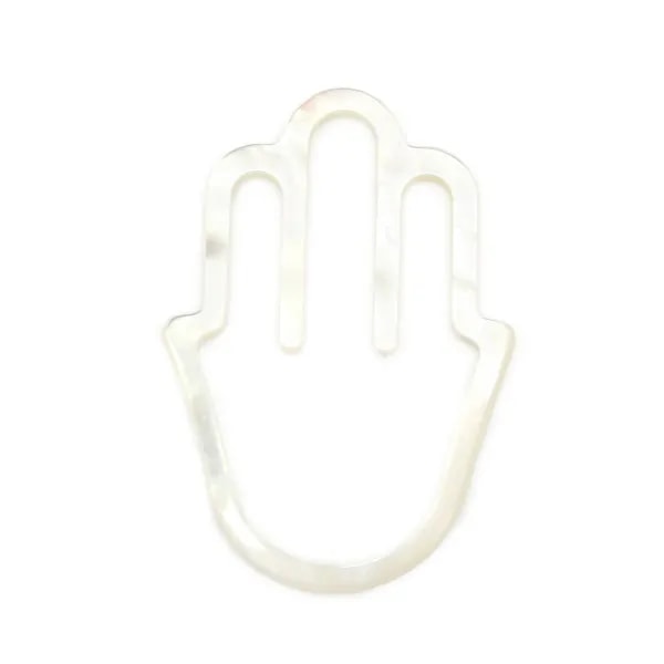 Nácar blanco mano de Fátima 24x35mm x 1 ud.