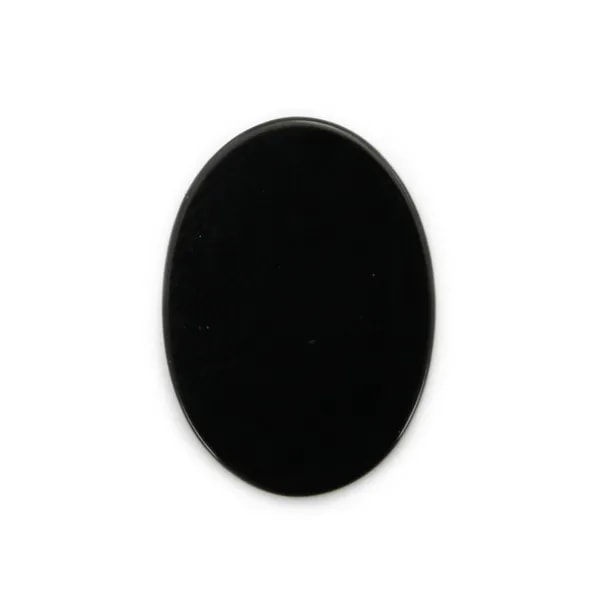 Ónix preto oval plano 13x18mm x 1 peça
