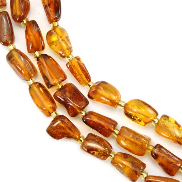 Ambre cognac baroque nugget 5x8mm x 36cm