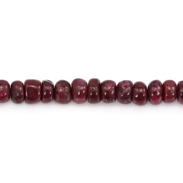 Rondelle de rubí heishi 4mm x 40cm