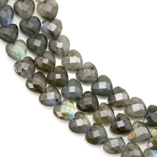 Labradorite coeur facetté 8mm x 38cm