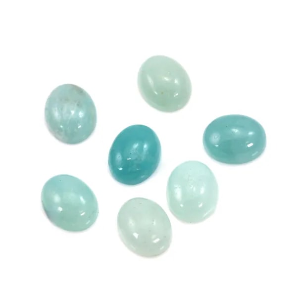 Oval amazonite cabochon 8x10mm x 2pcs